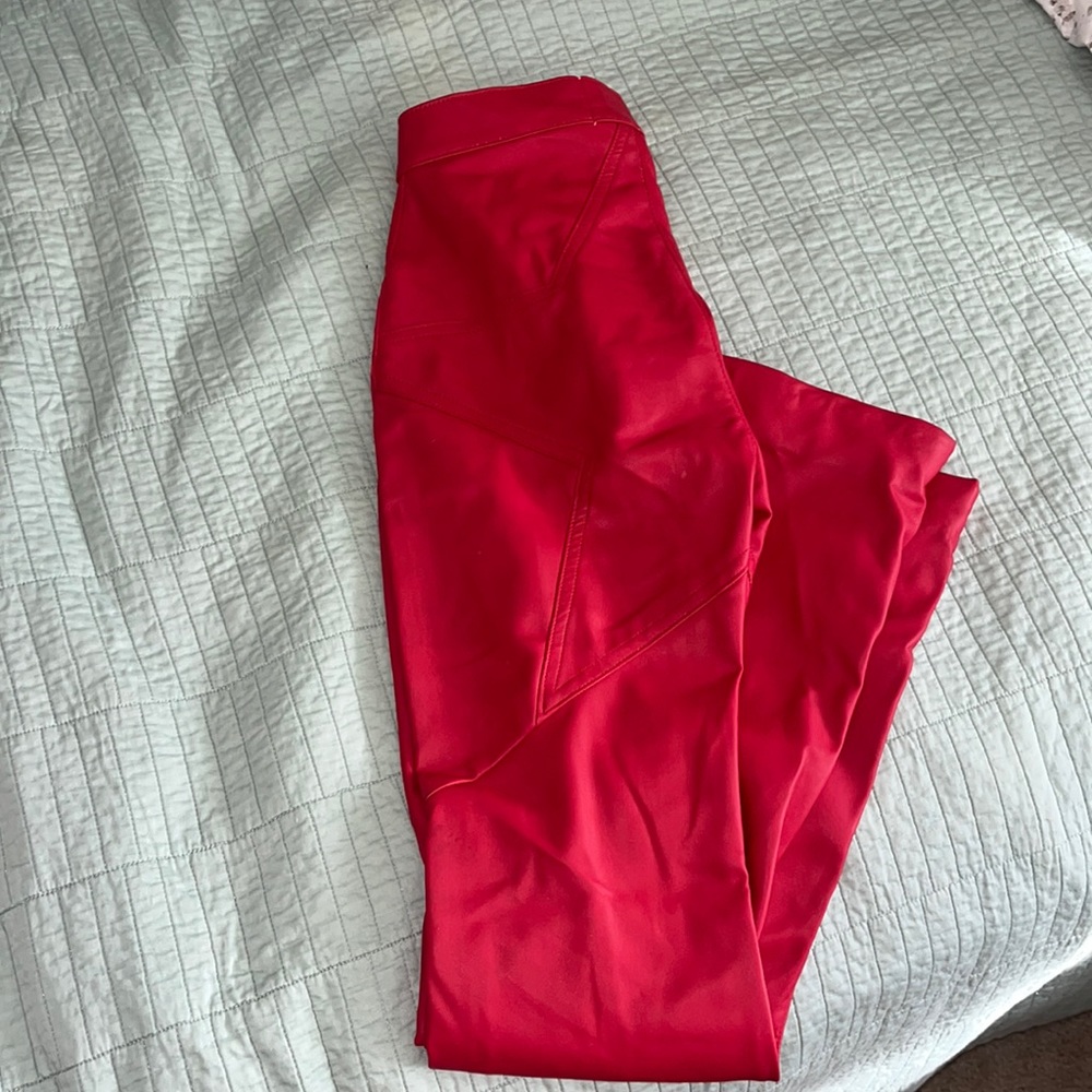 Red leather revice jeans